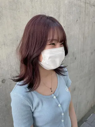 ミディアム カラー ハットリ /北習志野のヘアスタイル