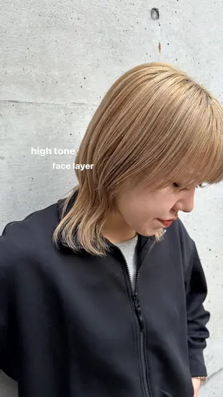 ミディアム v-lab studio所属・韓国レイヤーカット/ 艶カラー/ noaのヘアスタイル