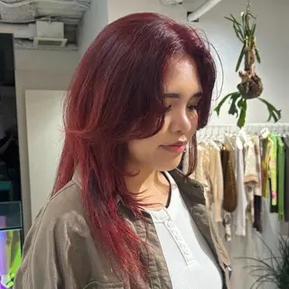 セミロング カラー 森田 温のヘアスタイル