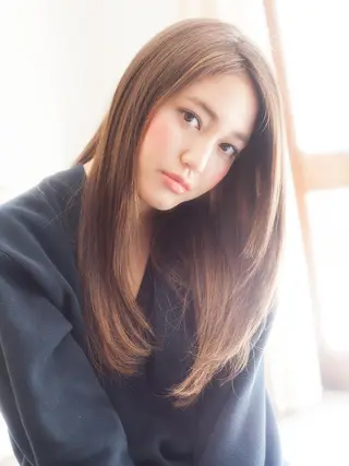 セミロング カラー パーマ amie 高崎 【アミ】のヘアスタイル