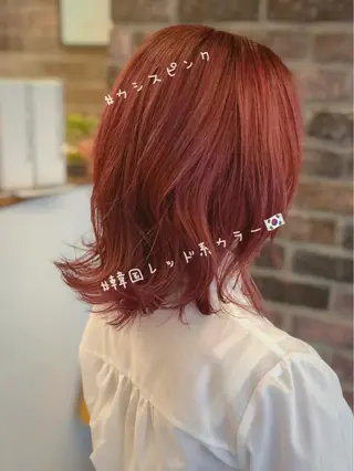 ミディアム カラー パーマ ✖️リーアキト LEEAKITO✖️のヘアスタイル