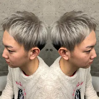 ショート カラー メンズ 奥山義進/ハイトーン /バレイヤージュのヘアスタイル