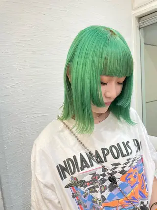 ミディアム カラー inqまい/名古屋駅 🦋ブリーチカラーのヘアスタイル