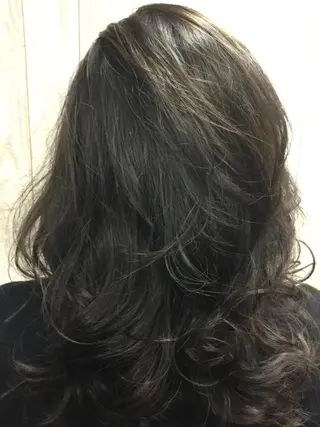 セミロング カラー パーマ 後藤 健史のヘアスタイル