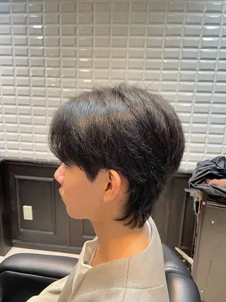 ショート メンズ 波巻き、ツイスト パーマモデル募集中のヘアスタイル