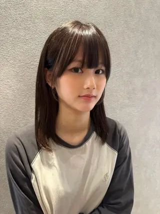 ミディアム カラー coto所属・艶カラー/ブリーチ 高野菜瑠のヘアスタイル