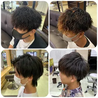カラー パーマ メンズ ﾎｯﾄﾍﾟｯﾊﾟｰ に移行中【かな】のヘアスタイル