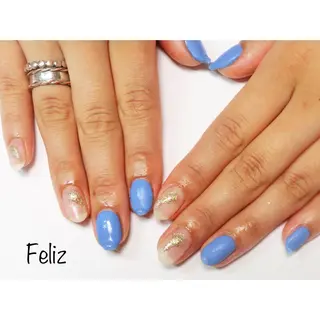 ネイル 痛ネイル/ワンホン/ フィルイン/長さだしのネイルデザイン