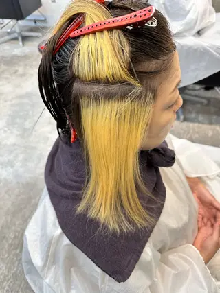 カラー 川口開世 layer cutのヘアスタイル