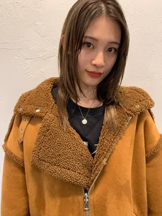 セミロング 小顔レイヤー×コンパ クトボブ/林隆平のヘアスタイル