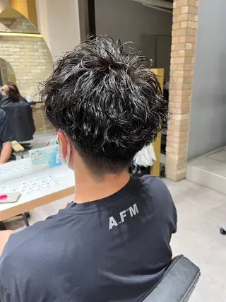 メンズ シャドウパーマ/ 波巻きパーマ/三鷹のヘアスタイル