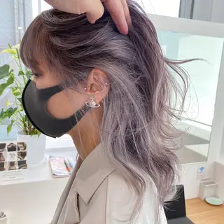 セミロング カラー 京都美容師 塩のヘアスタイル