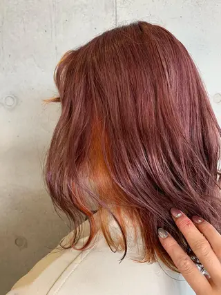 ミディアム カラー 髪質改善/縮毛矯正 ツヤ髪🩷さつきのヘアスタイル