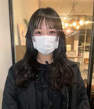 ロング カラー 市川 蘭のヘアスタイル