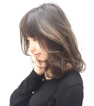 ミディアム パーマ 福地 礼奈のヘアスタイル