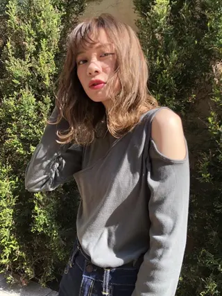 セミロング カラー キッズ メンズ ヘアアレンジ ネイル マツエク・マツパ アイブロウ ケアカラーデザイナー 心斎橋/加山のヘアスタイル