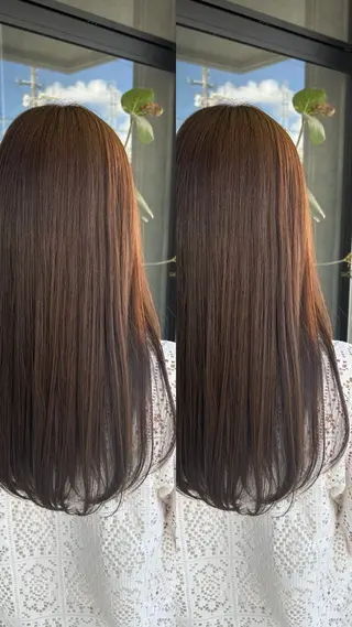ロング 裾分 華子のヘアスタイル