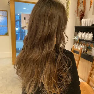 ロング カラー 韓国風・ブリーチなし ・あり後藤 一斗店長のヘアスタイル