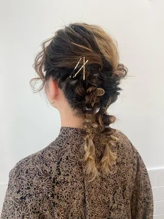 ロング ヘアアレンジ ダブルカラー 🌙chinariのヘアスタイル