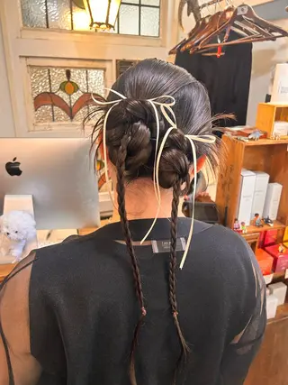 ロング ヘアアレンジ 清水千優/パーマ/透 明感カラー/メンズのヘアスタイル