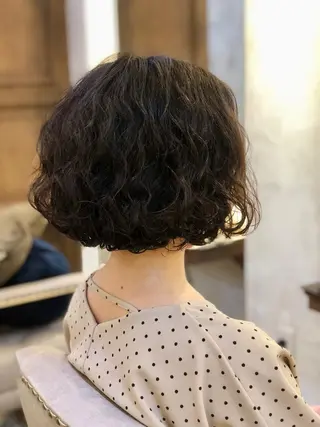 ショート パーマ Carina所属・セン北徒歩５分 キシタクのヘアスタイル