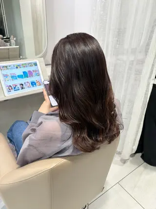 セミロング Hair salon　Sui所属・コテ巻き風パーマ 暖色カラー/伊藤菜月のヘアスタイル