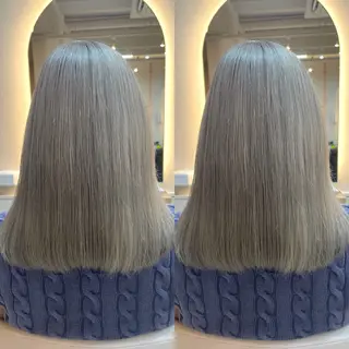 ミディアム カラー ブリーチ無し透明感 カラー🦕まどかのヘアスタイル