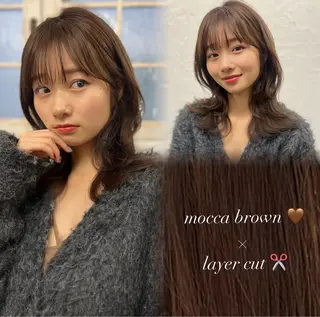 ロング カラー レイヤー/似合わせ /もえ🍊のヘアスタイル