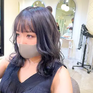 ミディアム カラー 心斎橋/ブリーチなし 髪質改善/レイヤーのヘアスタイル
