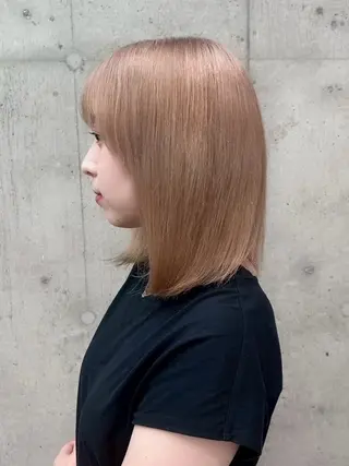 ミディアム カラー ヘアアレンジ 立川レイヤー ブリーチaoiのヘアスタイル