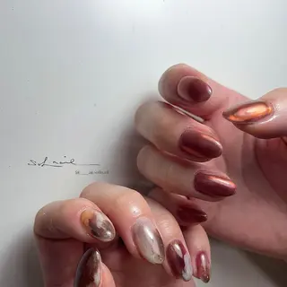ロング カラー パーマ ヘアアレンジ メンズ キッズ ネイル マツエク・マツパ アイブロウ 🍃伏見 / soL nail / aiのネイルデザイン