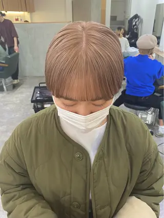 ショート カラー 森貴裕/ベージュ/ パーマ/オリーブのヘアスタイル