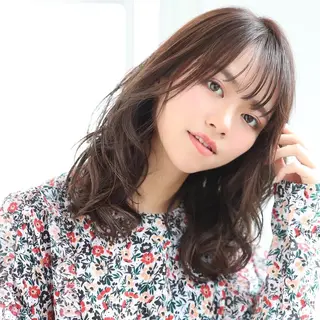 セミロング カラー パーマ 自由が丘×似合わせ ディレクター枦山大将のヘアスタイル