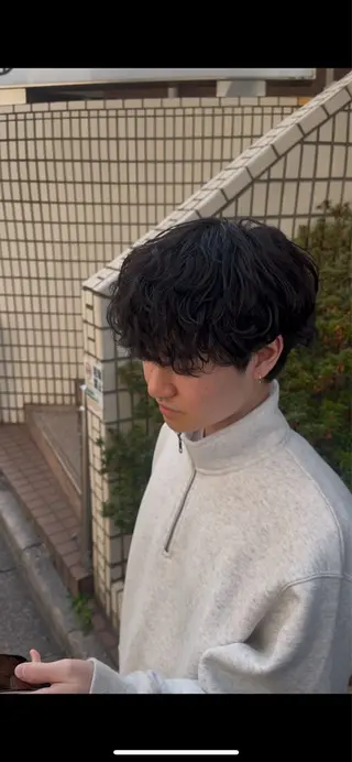 ミディアム パーマ メンズ 齊藤 大地のヘアスタイル