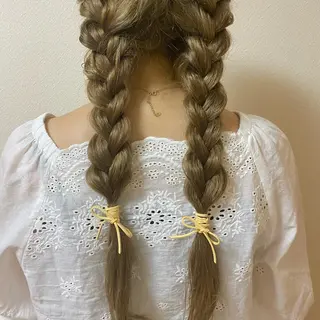 ロング カラー Eliss 堀江所属・暖色カラー🎀 門内 梨真のヘアスタイル