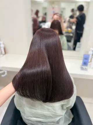 ロング 🤎🎀ブリーチなし ピンクラベンダー🧸のヘアスタイル
