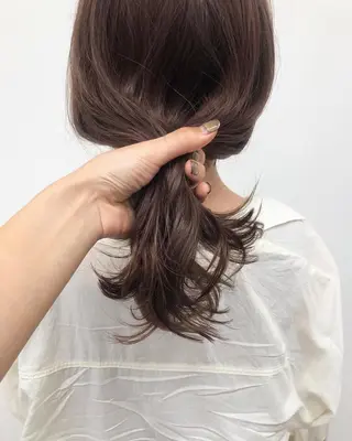 セミロング カラー ヘアアレンジ 酸性縮毛矯正🧴韓国 レイヤー/髪質改善のヘアスタイル