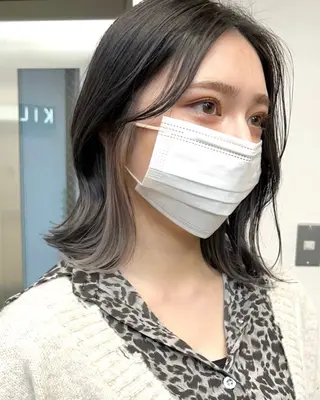 ミディアム カラー RYOSUKE ハイトーンのヘアスタイル