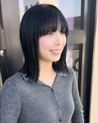 ミディアム カラー tominaga kentaのヘアスタイル
