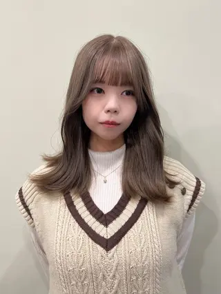 セミロング カラー tomu/天神大名/ 透明感カラー🐧のヘアスタイル