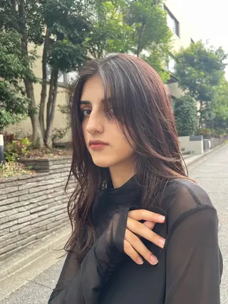 ロング イージーパーマ募集 平口はのんのヘアスタイル