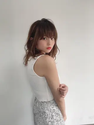 ミディアム ボブ韓国風レイヤー 髪質改善/畠中ケントのヘアスタイル