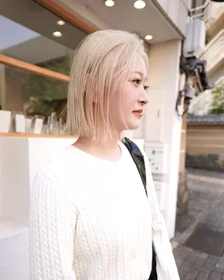 ショート カラー ブリーチ/似合わせ Kaito🦕/栄のヘアスタイル