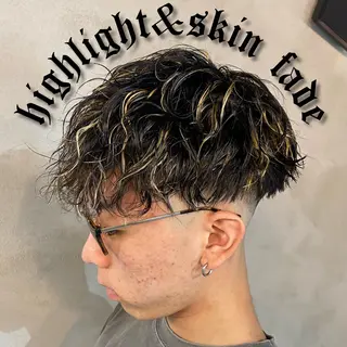 ショート カラー パーマ メンズ メンズパーマ/ メッシュ😎タクミのヘアスタイル