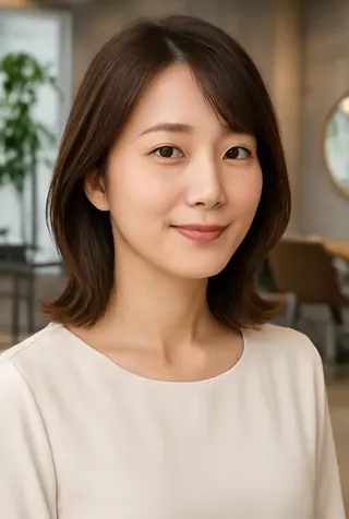 ミディアム 髪質改善/マツエク 透明感カラー衣笠のヘアスタイル
