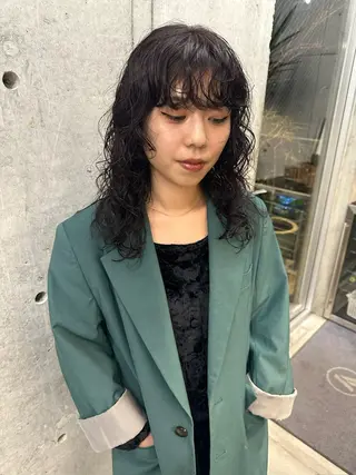 セミロング パーマ お悩み解決パーマ hana🩰のヘアスタイル