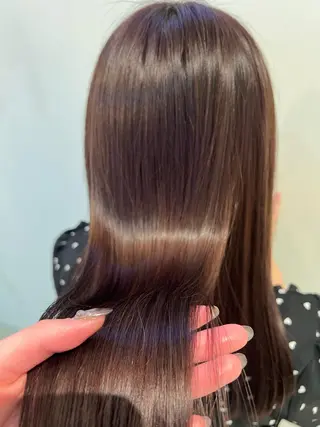 セミロング カラー ブリーチしない暖色 カラー🥀杉 優菜のヘアスタイル