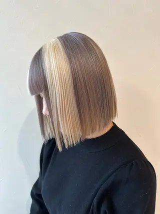 ミディアム 千葉ハイトーンカラー KASUMIのヘアスタイル