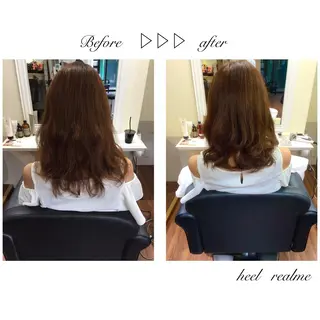 ミディアム セミロング ロング カラー パーマ ヘアアレンジ 成松 勇治のヘアスタイル