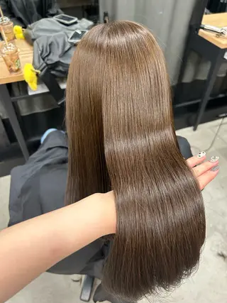 セミロング 女性らしいモテヘア 韓国ヘアhikariのヘアスタイル